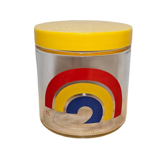 Vintage Brockway Glass Rainbow Lidded Glass Jar - Picture 1 of 8